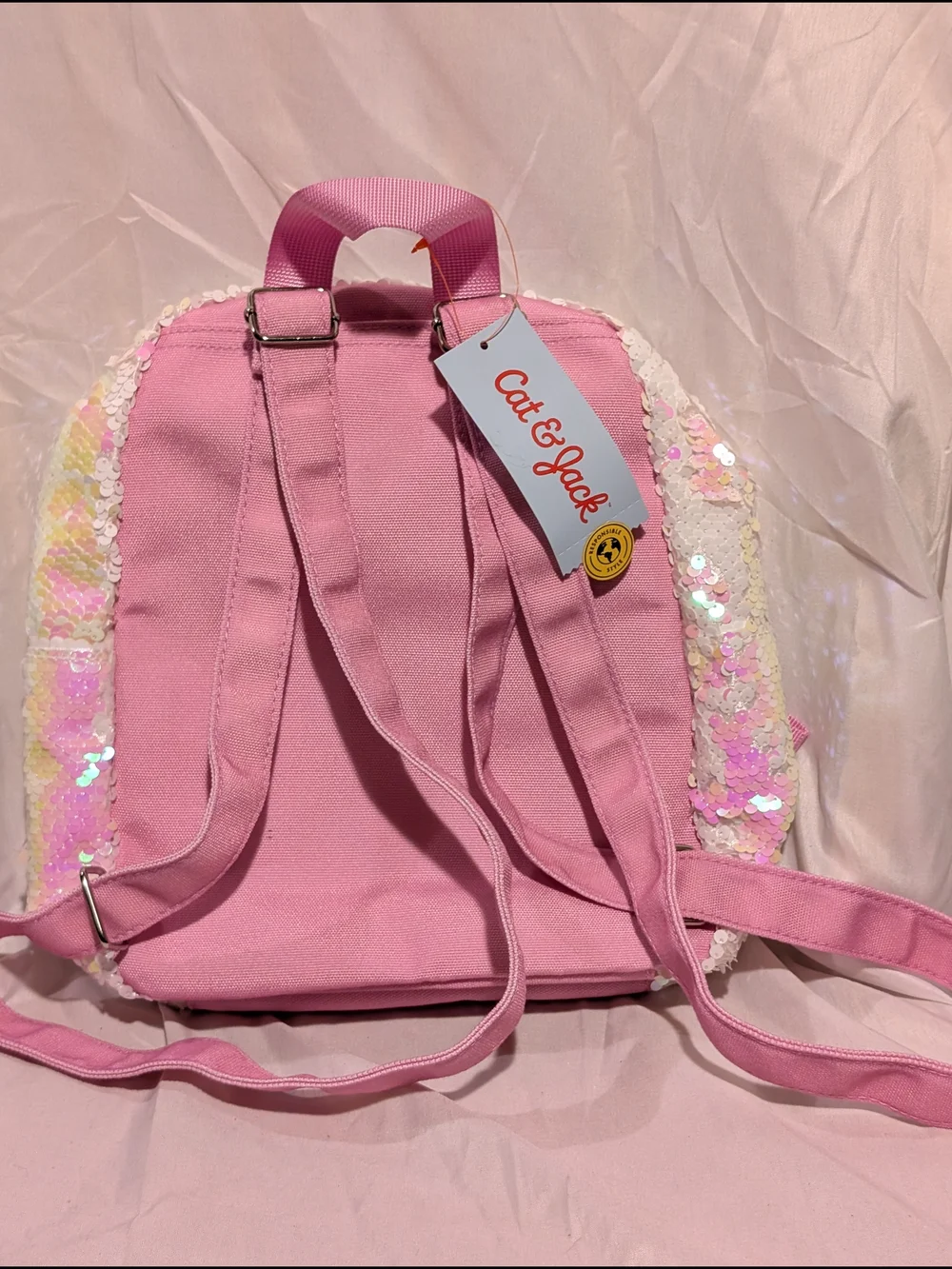 Cat & Jack Pink Sequin Llama Mini Backpack